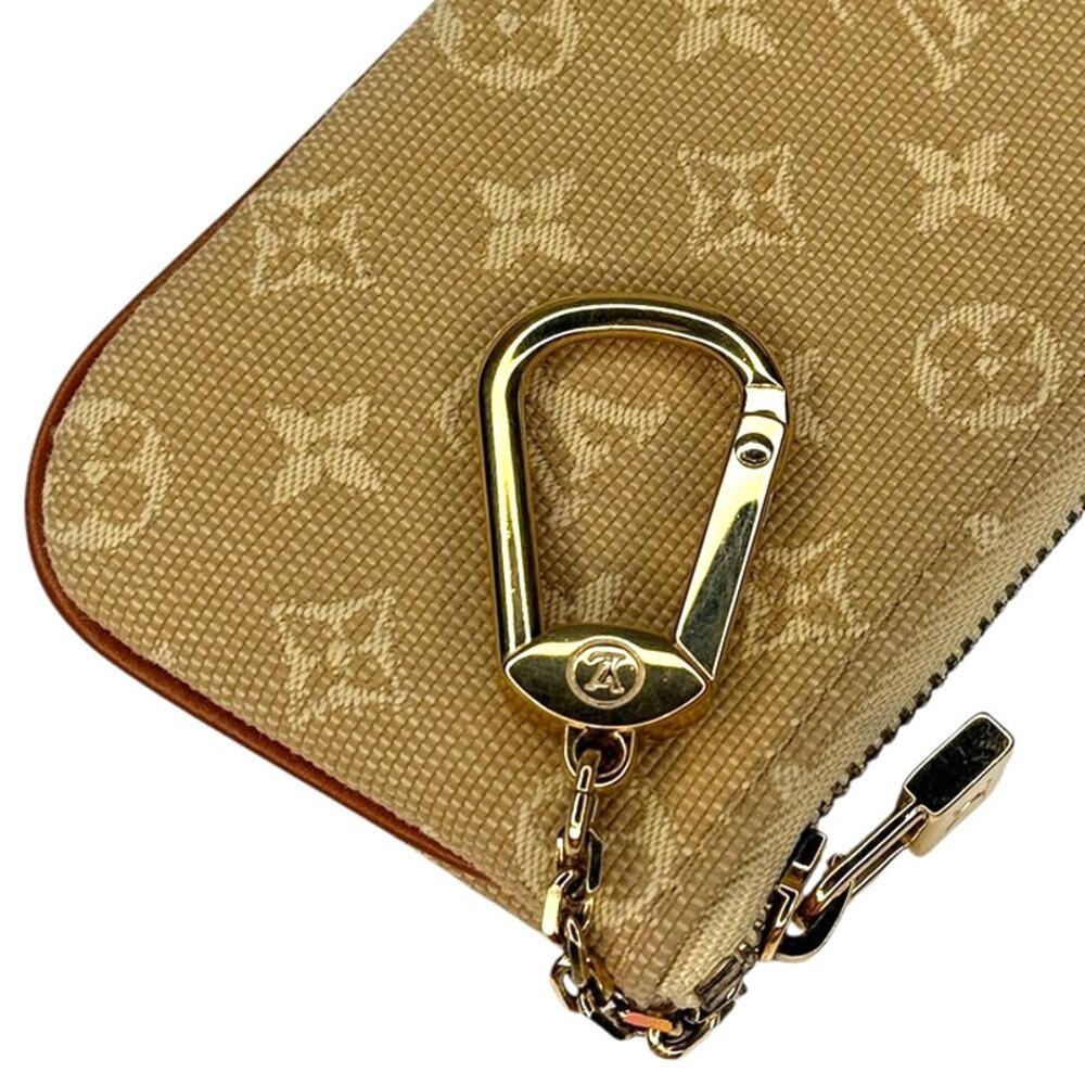 Louis Vuitton Pochette Cles Monogram Mini Coin Purse M92438 Beige Key Ring - Picture 9 of 11